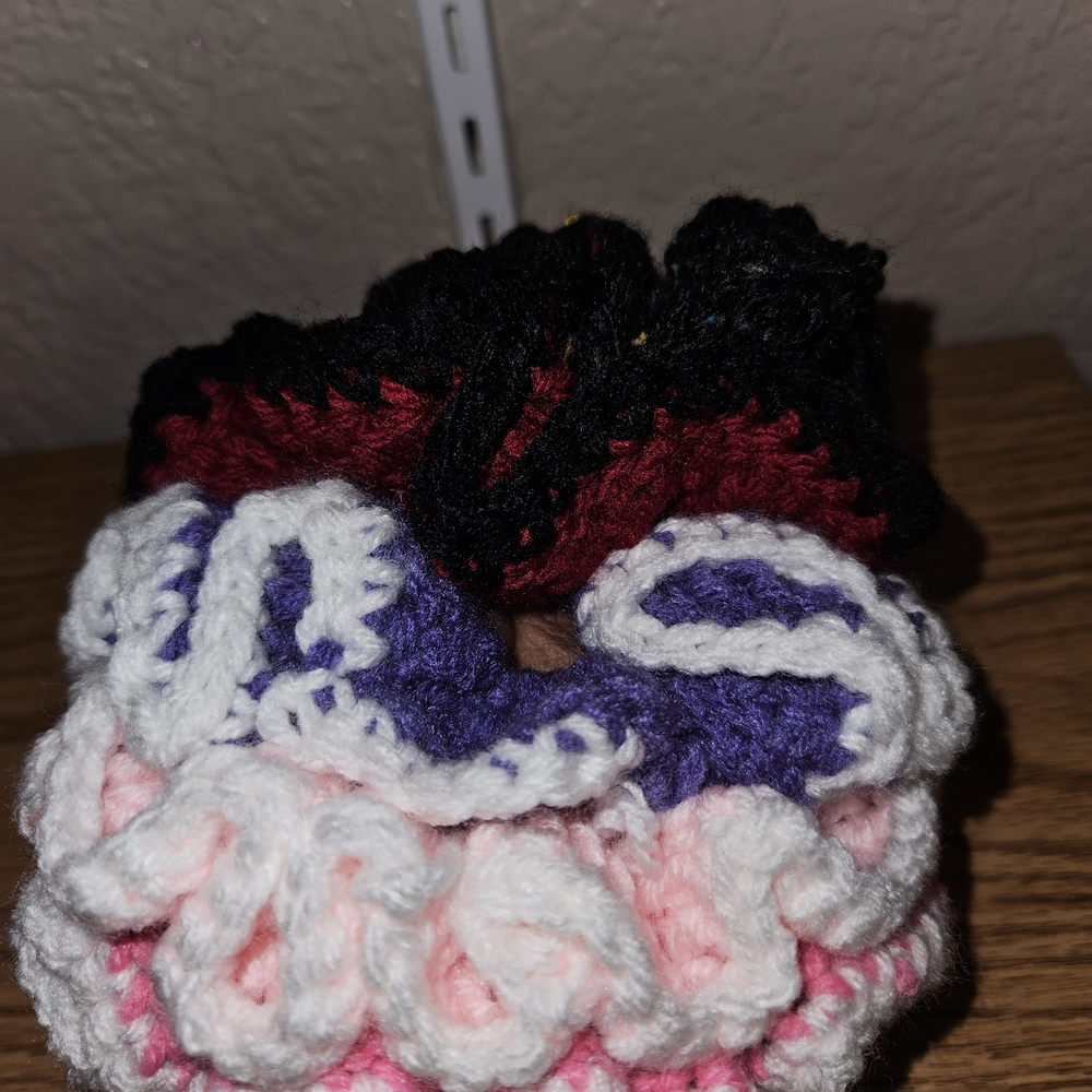 Colorful Crochet Hair Scrunchies